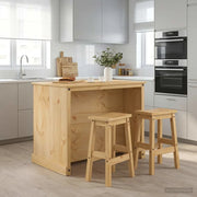 Set isola da cucina con porta 3 pcs Cera di Miele Pino Massello 3425396