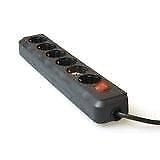 Brennenstuhl 1159500 Eco Line Ciabatta Elettrica 6 Prese Schuko 1,5 m 3500 W interruttore IP20 colore Nero