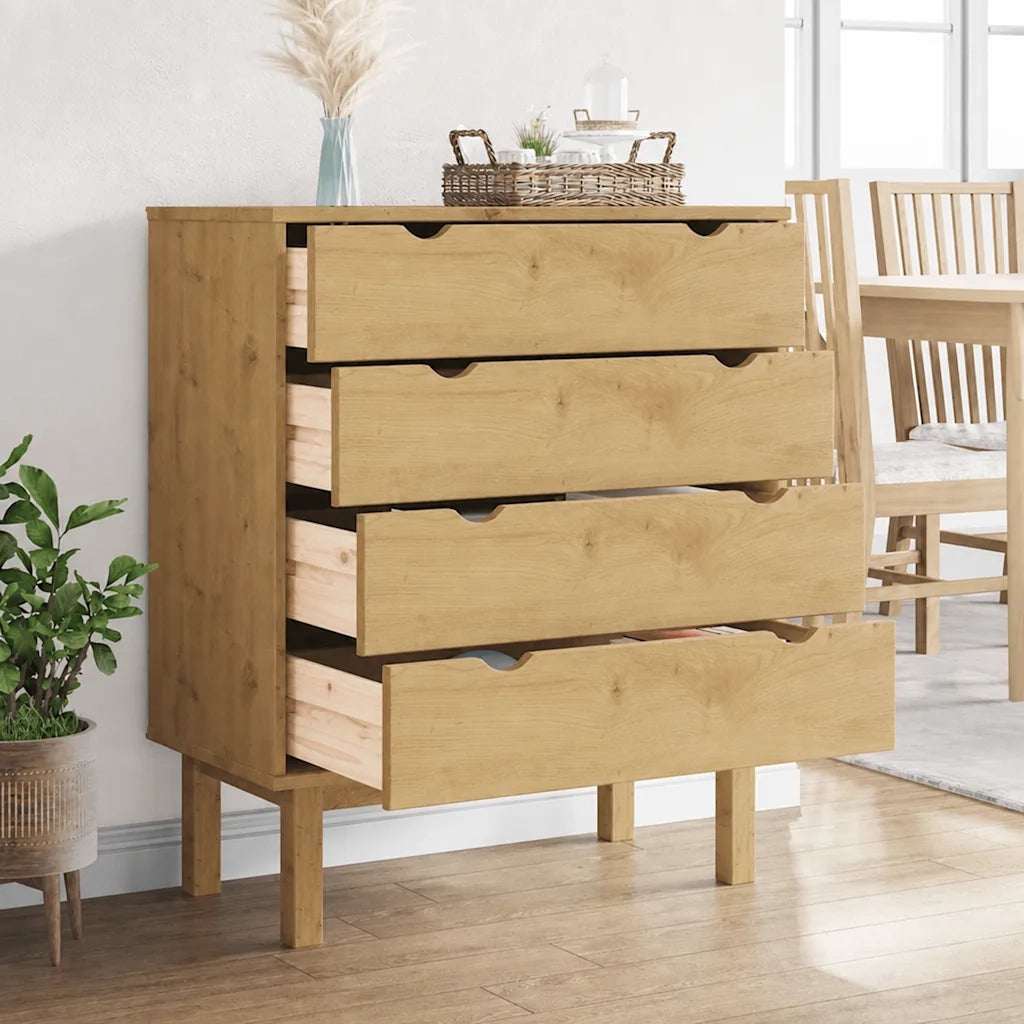 Cassettiera OTTA 76,5x39,5x90 cm in Legno Massello di Pino CFW6779360