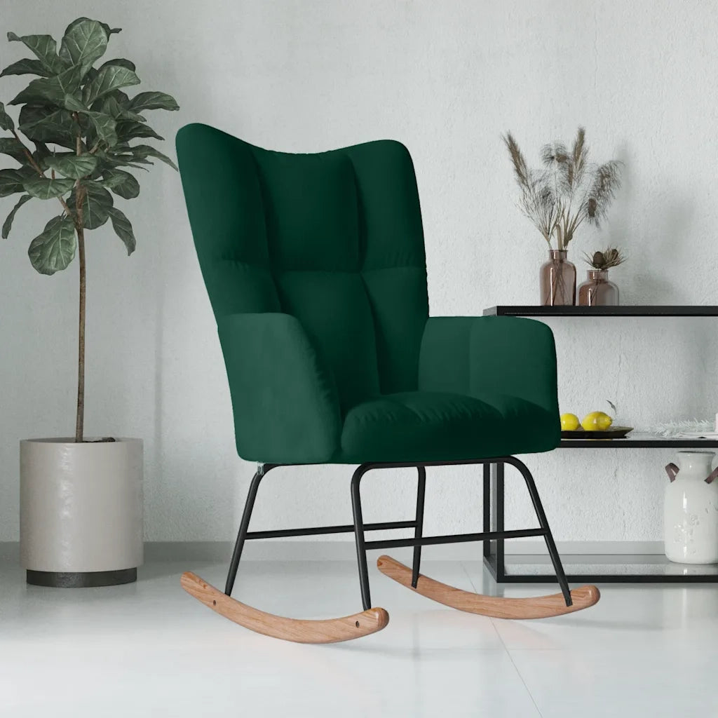 Sedia da Pranzo Verde Scuro in Velluto CFW9384816