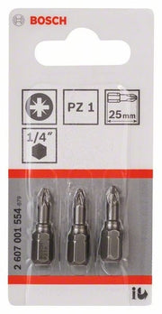 2607001554 - Kit 3 inserti da avvitamento extra duro PZ 1, 25 mm