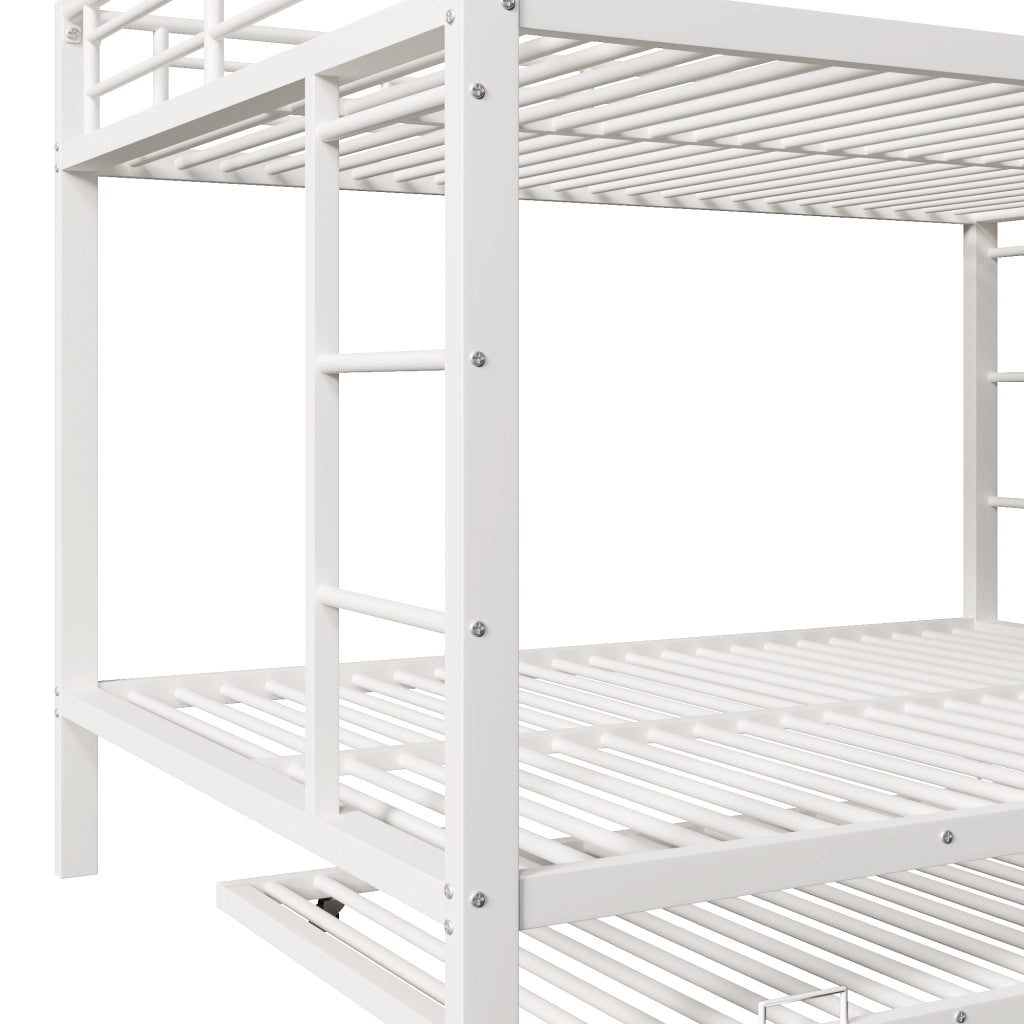LETTO a castello con letto estraibile 140x200 cm Metallo Bianco