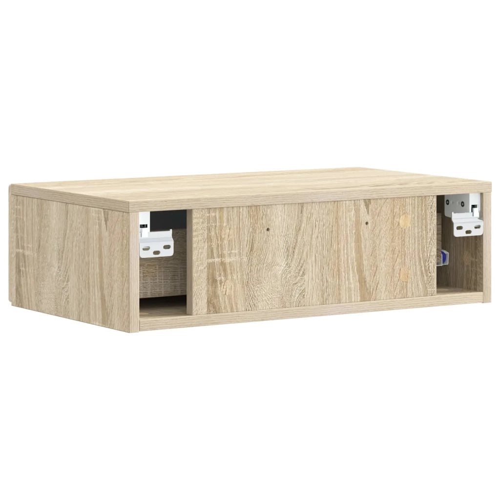 Tavolino da Parete Laterale Rovere Sonoma 87,5 x 34,5 x 17 cm