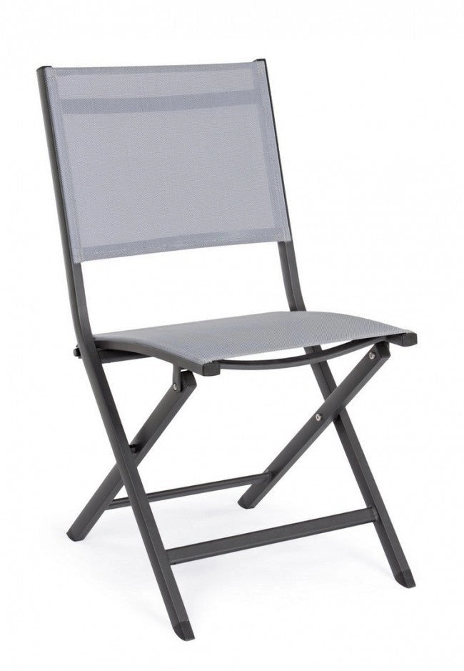 Set 4 Sedie Pieghevole da Giardino 47x57x88h cm Elin Antracite