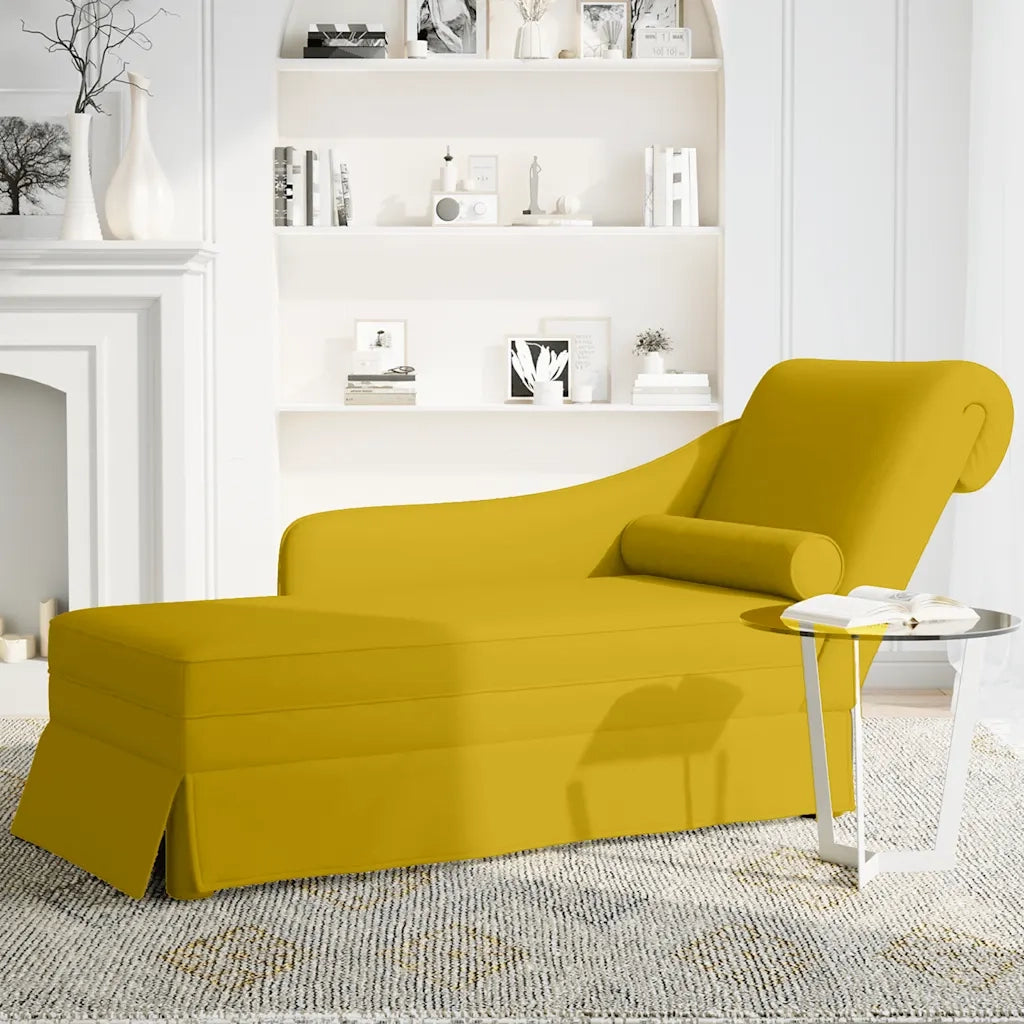 Sdraio con Capezzale e Bracciolo Destro in Velluto Giallo CFW2923719