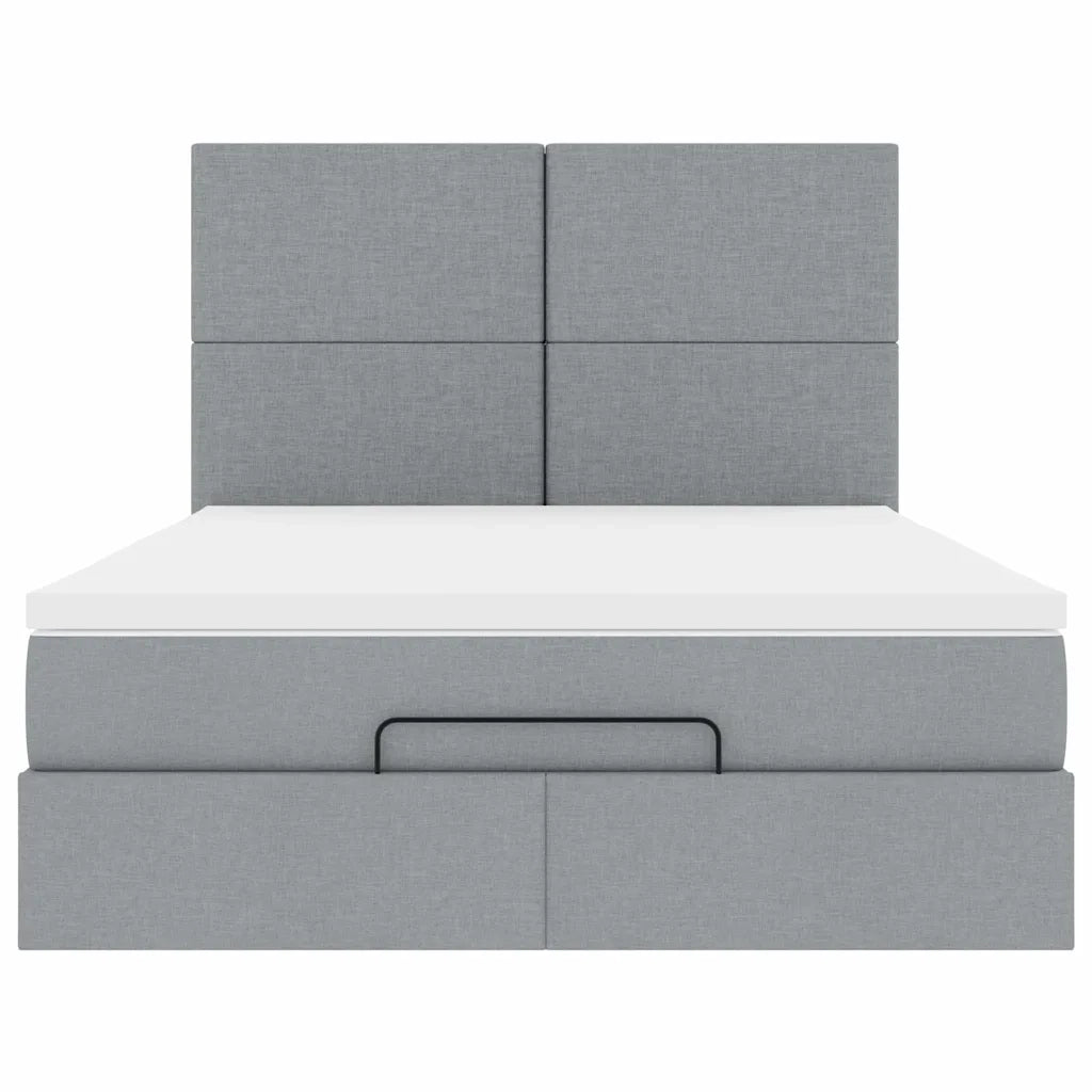 vidaXL Struttura Letto Pouf con Materasso 140x190 cm in Tessuto