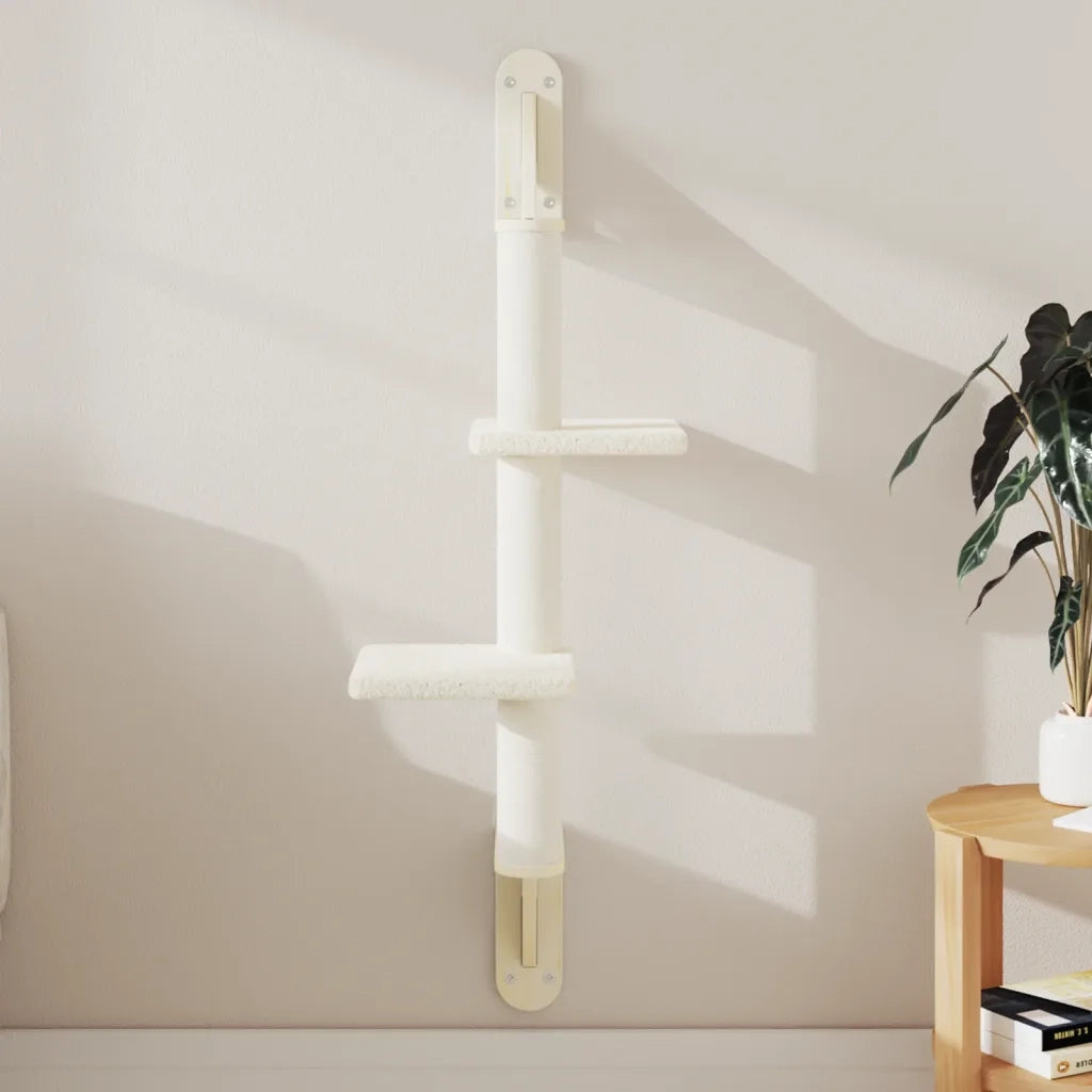 vidaXL Albero per Gatti con Tiragraffi a Parete Crema 108 cm