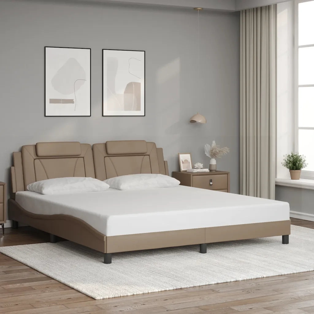 Giroletto Viana senza Materasso Cappuccino 180x200 cm in Similpelle 3208114