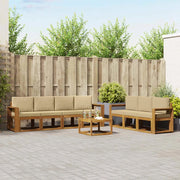 Set di divani da esterno con cuscino 8 pcs Naturale e Beige 3366121