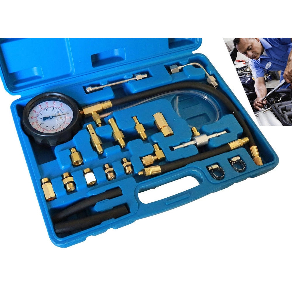 Trade Shop - Kit Tester Pressione Di Compressione Motore Misuratore Pistone Cilindri 20pz -