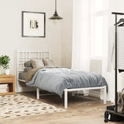 Giroletto con Testiera-Struttura Letto con testiera Metallo Bianco 80x200 cm 672773