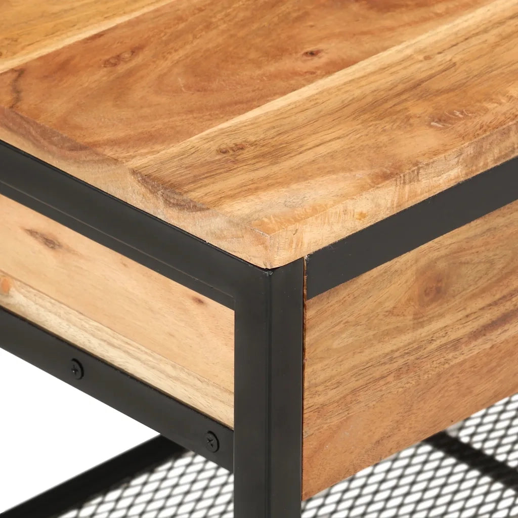 Panca da Giardino 110x35x45 cm Legno Massello di Acacia e Ferro 372744