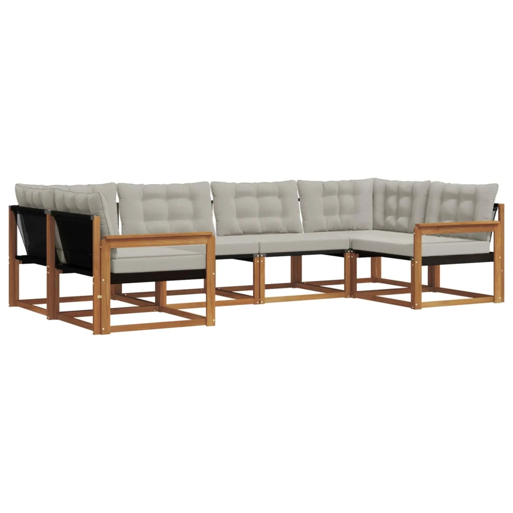 Set di divani da esterno 6 pcs Grigio Naturale e Chiaro 3369786