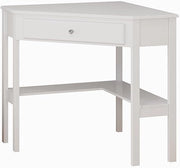 Scrivania ad angolo Velto, Bianco, 75 x 71.6 cm, adatto come postazione di lavoro per PC, laptop e documenti