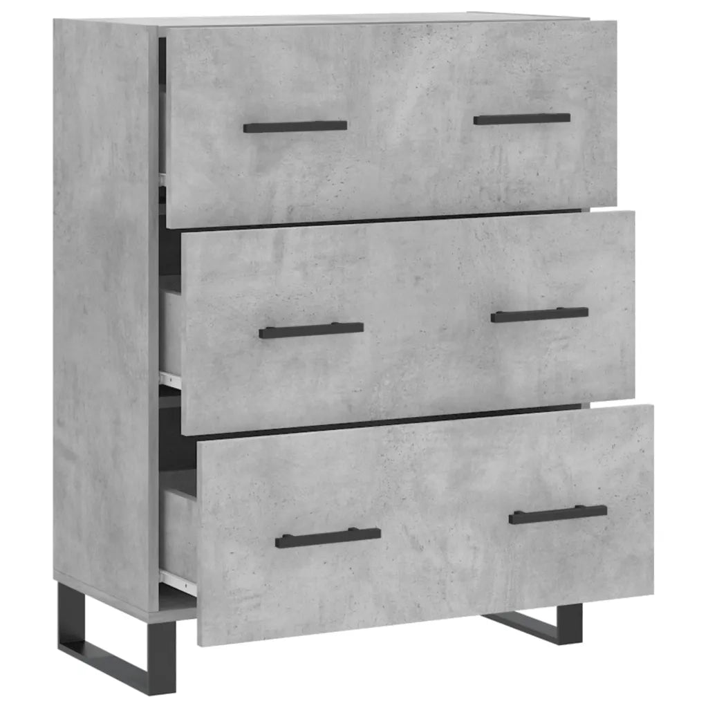 Credenza Grigio Cemento 69,5x34x90 cm in Legno Multistrato 827880