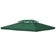 COPERTURA PER GAZEBO 4X3 M A 2 LIVELLI IN POLIESTERE CON CINGHIE E 10 FORI DI DRENAGGIO VERDE
