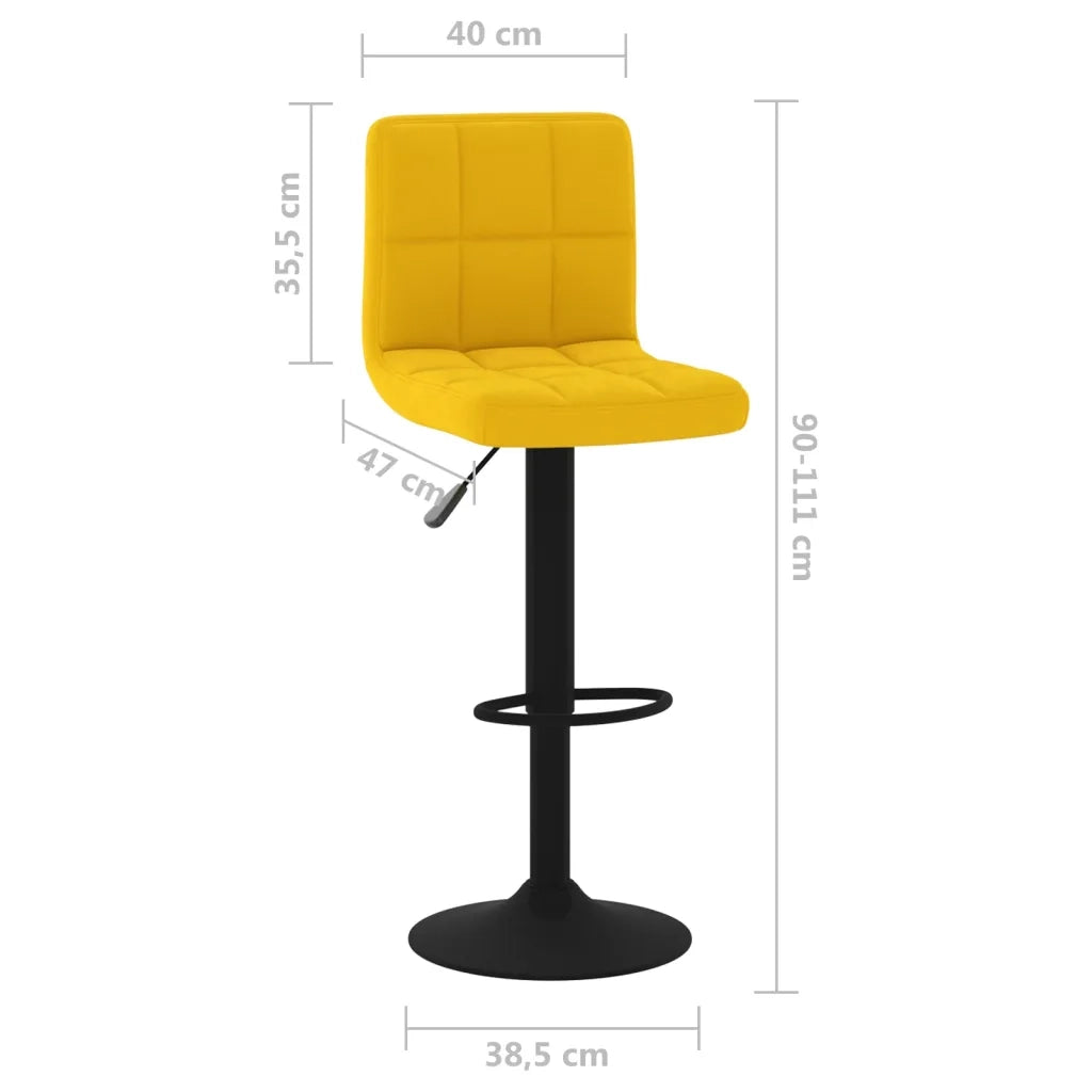 Sgabelli da Bar 2 pz Giallo Senape in Velluto cod mxl 55741