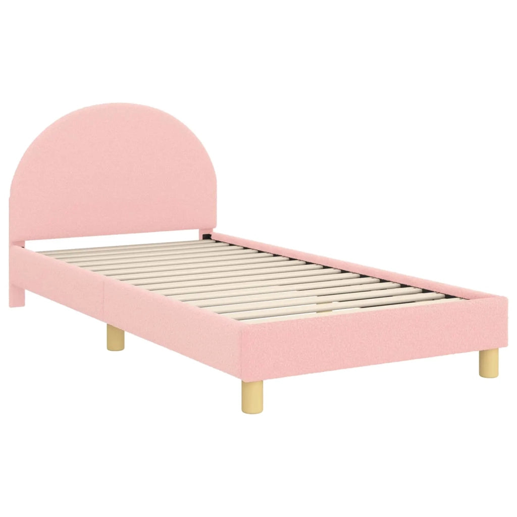 Struttura letto bambini con testata Rosa 90 x 190 cm Bouclé