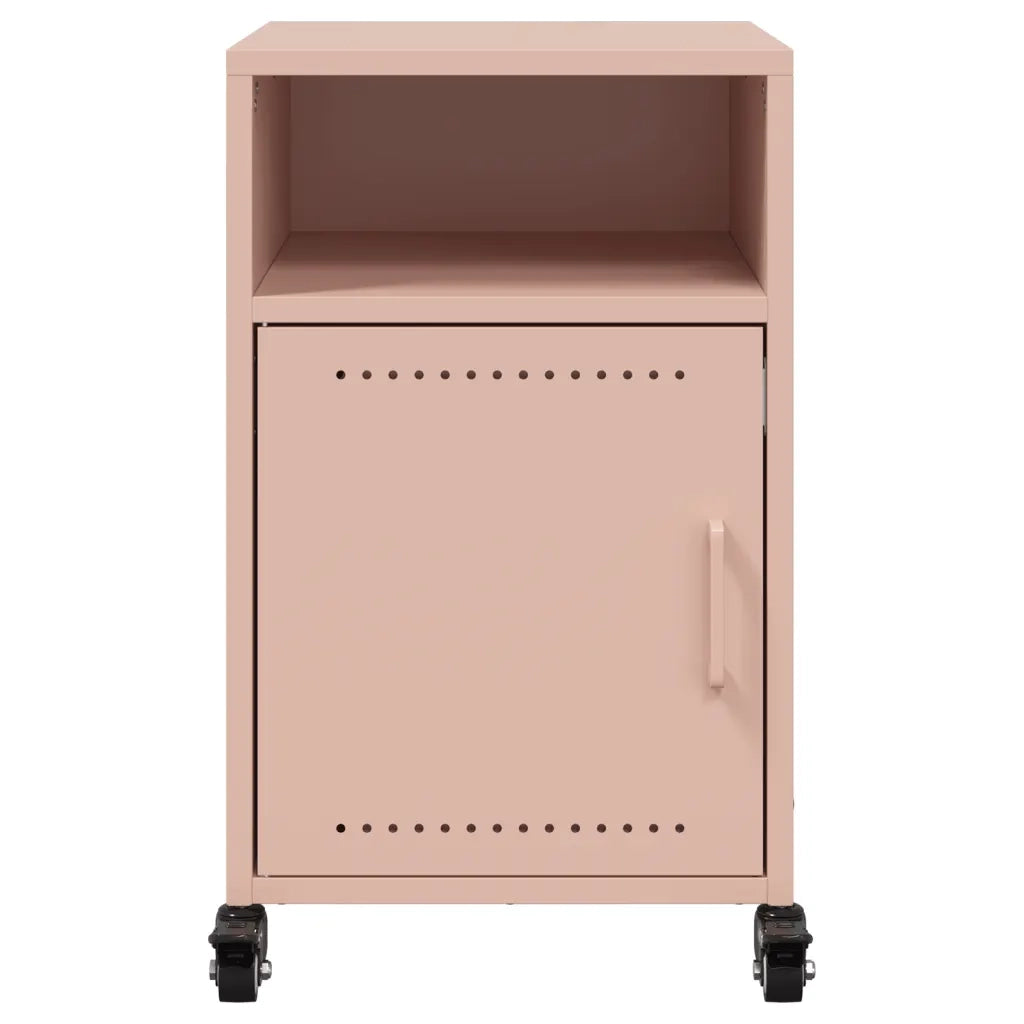 Comodini 2 pz-Set di 2 Tavolino da notte Rosa 36x39x59 cm in Acciaio
