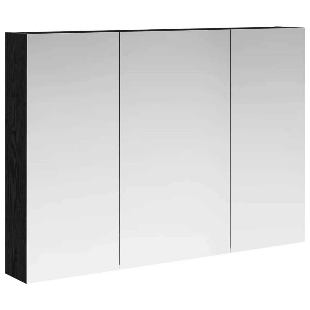 Mobiletto per specchio da bagno Rovere Nero 100 x 14,5 x 70 cm