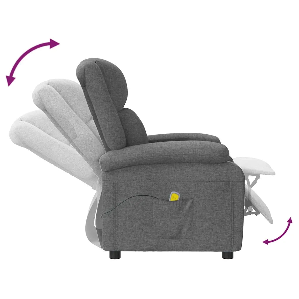 Divano Sedia-Poltrona Massaggiante Grigio Scuro in Tessuto 959953