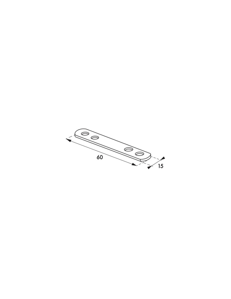 Piastra di giunzione lineare 60 x 15 mm in acciaio zincato – THIRARD