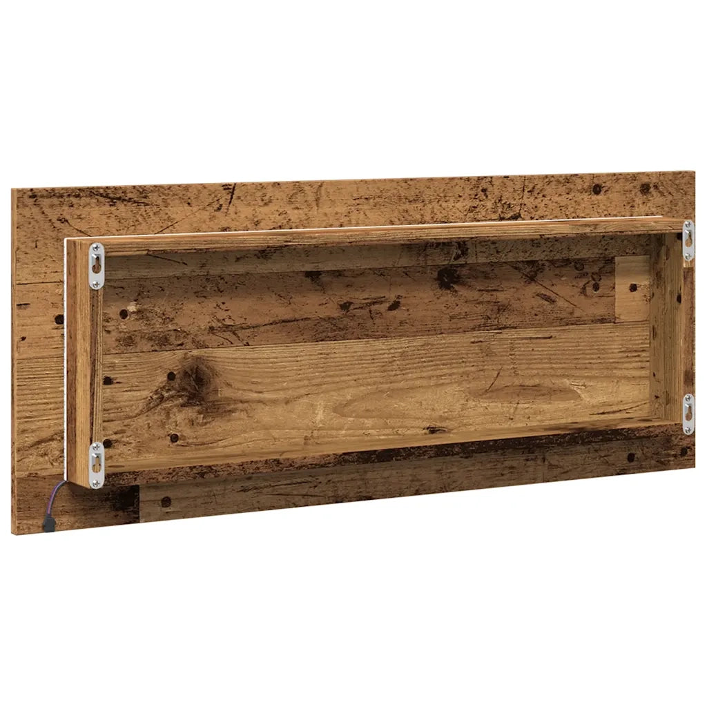 Specchio Bagno LED Legno Antico 100x8,5x37 cm Legno Multistrato 856275