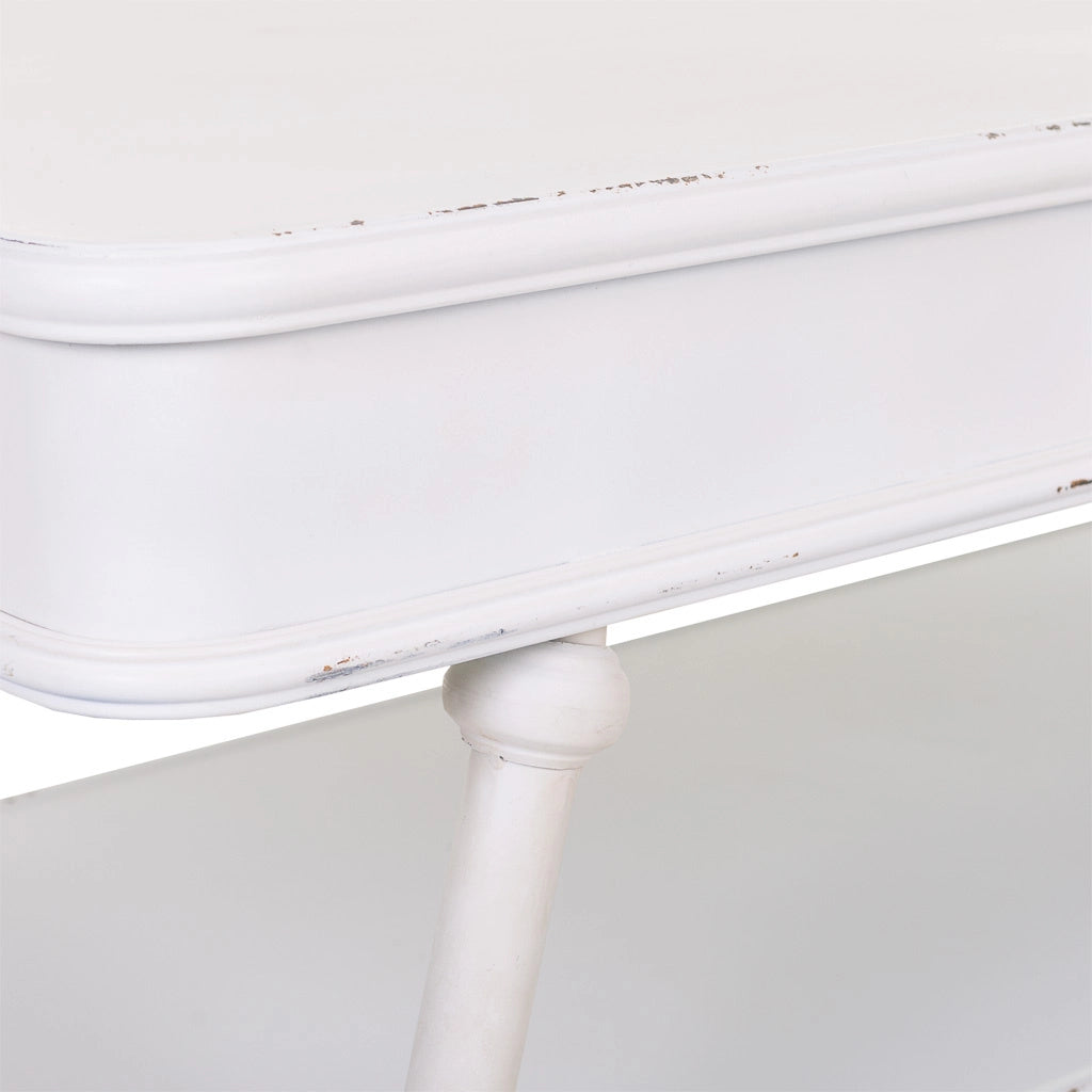 Tavolino in metallo bianco 120x60x53h