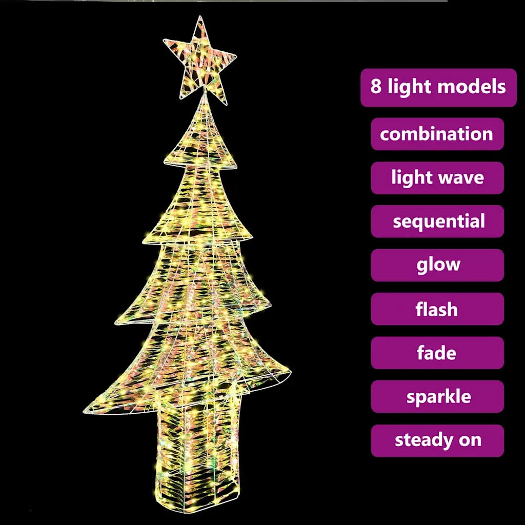 Albero di Natale con 240 LED Bianco caldo 181 cm PET