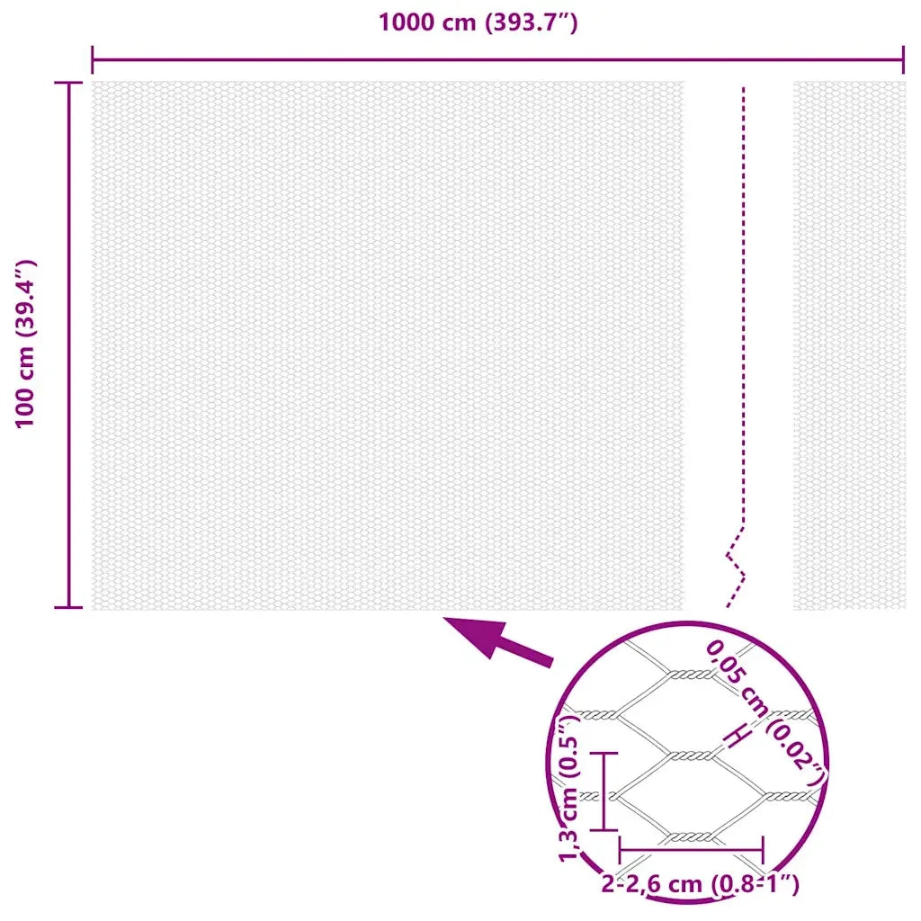 Recinzione Esagonale Argento 1 x 10 m Acciaio zincato 42005641