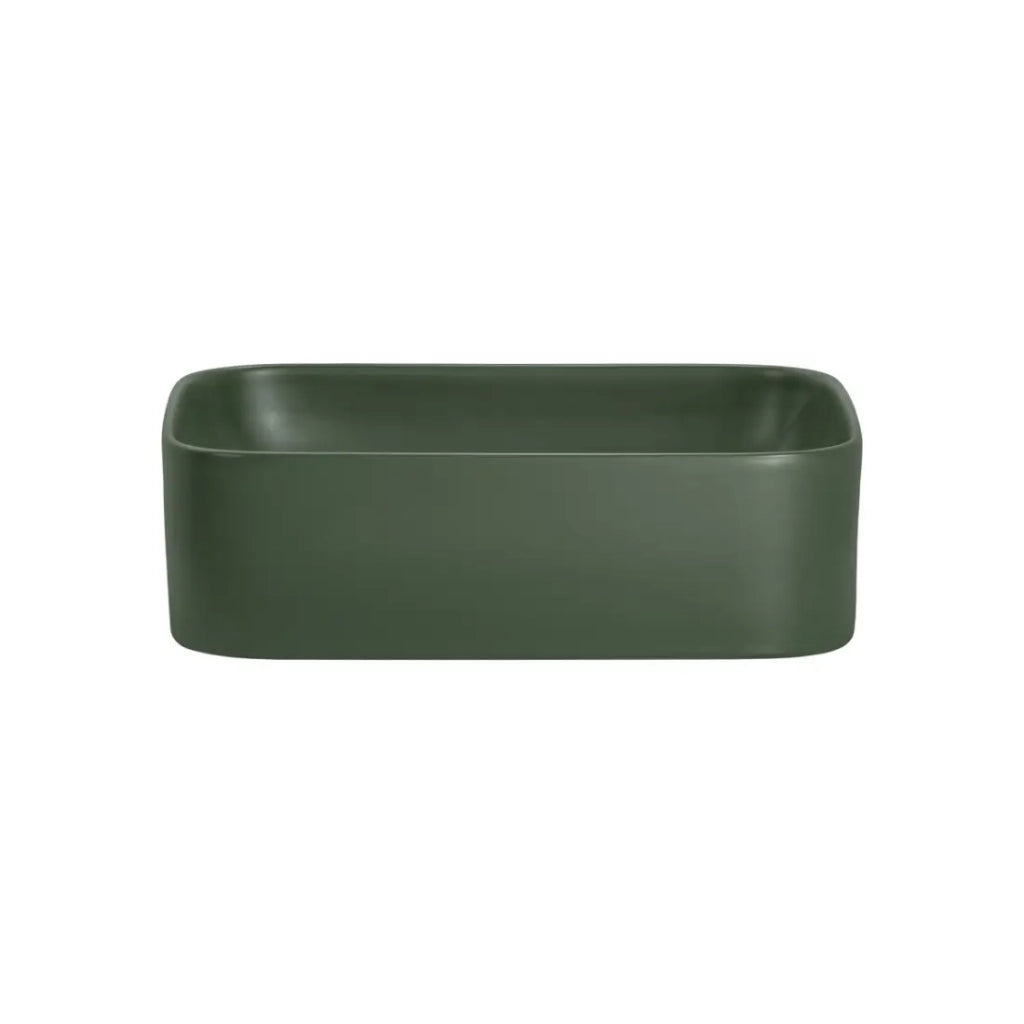Lavabo rettangolare da appoggio 50 cm verde opaco bagno