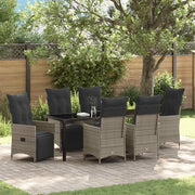 Set da Pranzo per Giardino con cuscino 7 pcs Grigio polyrattan 3379581
