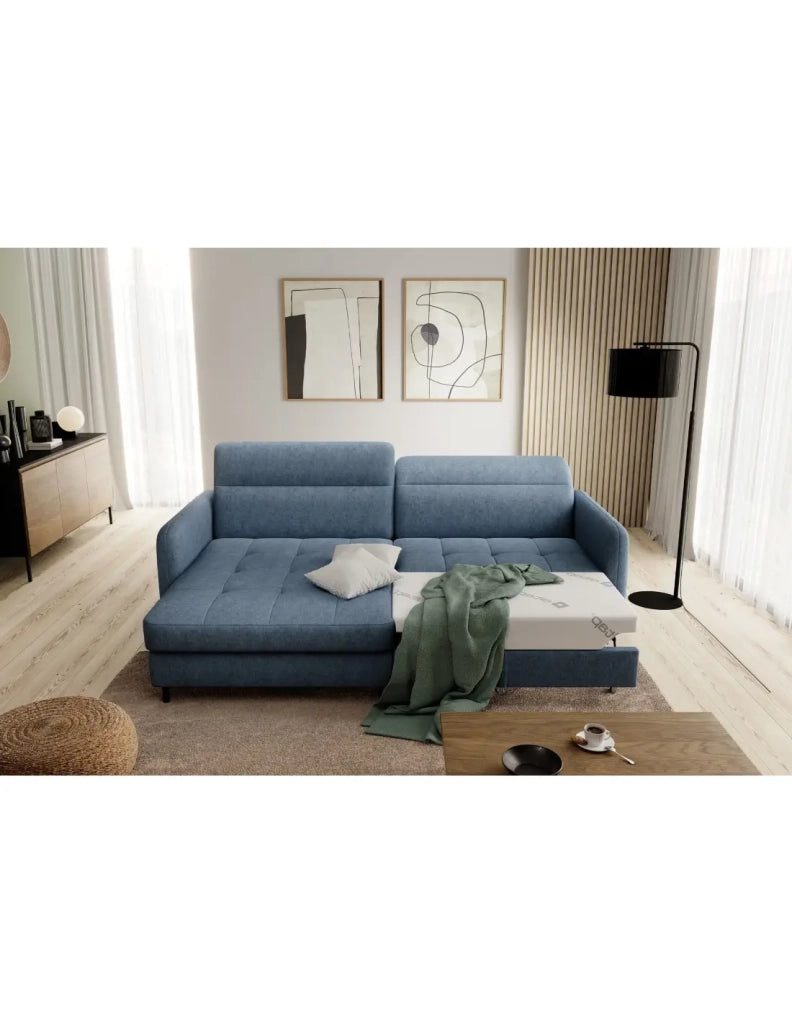 Divano ad angolo collezione GOUMSI colore Blu scuro mélange