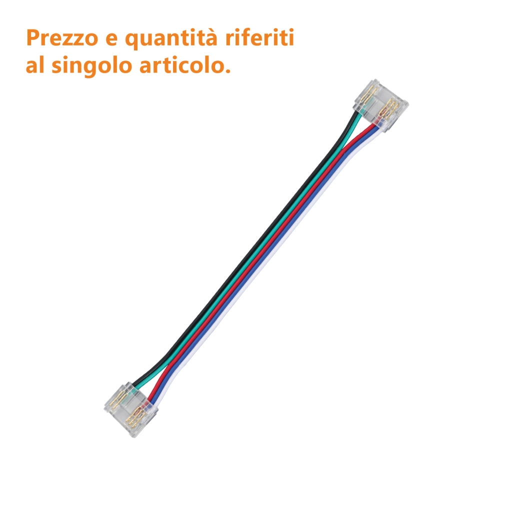 Alcapower Cavo di prolunga per giunzione strisce LED COB RGBW, lunghezza 150 mm, connettore rapido per installazioni professionali ed illuminazione