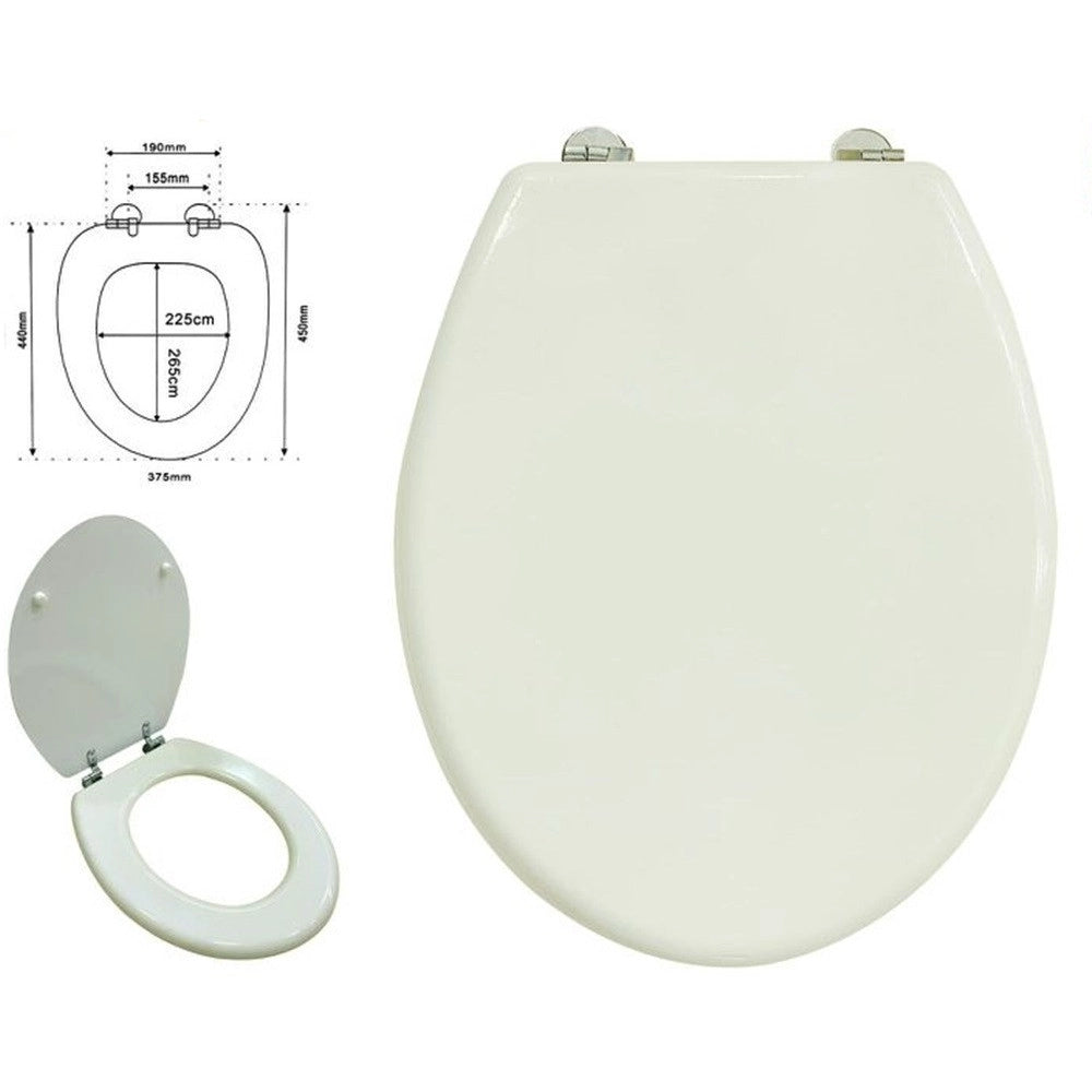 Trade Shop - Copriwater Sedile Coprivaso Wc Water Bagno Universale Bianco Cerniere Acciaio 69005 -
