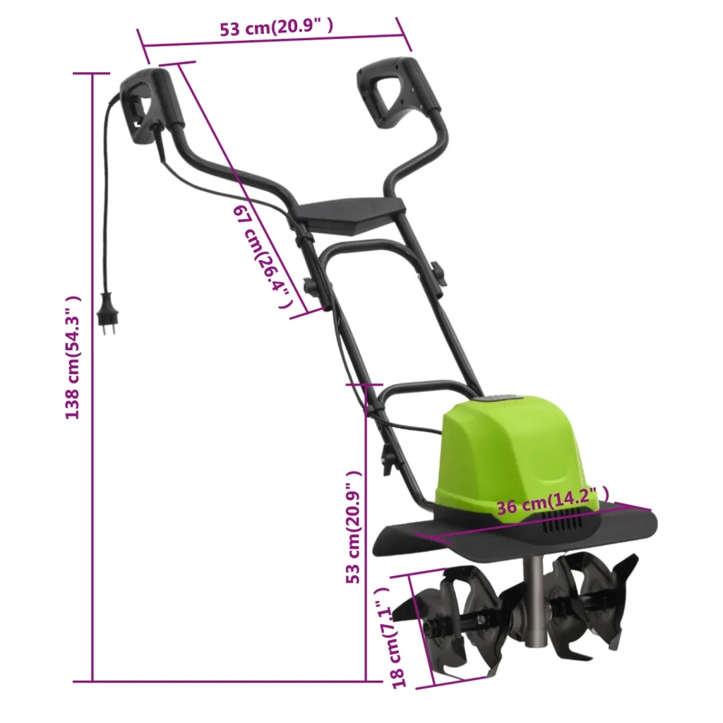 Fresa da Giardino Elettrica con 4 Lame 800 W CFW2468885