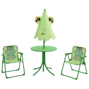 Set da Bistrot da Giardino | Set Salotto da Giardino per Bambini con Ombrellone Verde