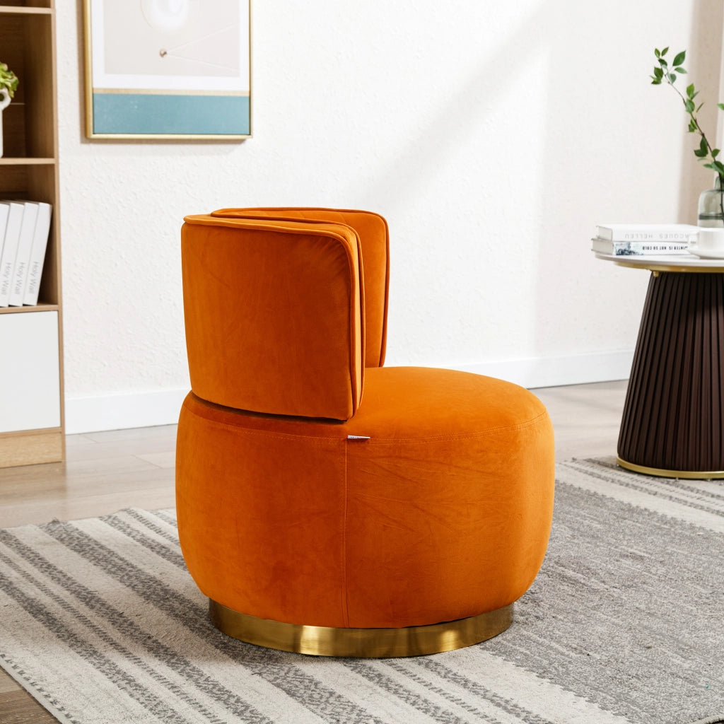 poltrona girevole 360Â° con schienale ergonomico e seduta imbottita in velluto arancione 62;5 Ã— 62 Ã— 69;5 cm