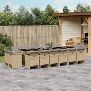 Set Pranzo da Giardino 17 pz con Cuscini Beige Misto Polyrattan 3277835
