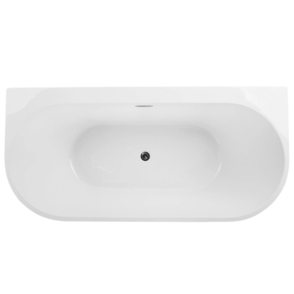 Vasca Da Bagno Nera Sanitaria Acrilica Ovale Singola 170 x 80 cm Con Sistema Di Troppopieno Tubo Di Scarico Design Moderno