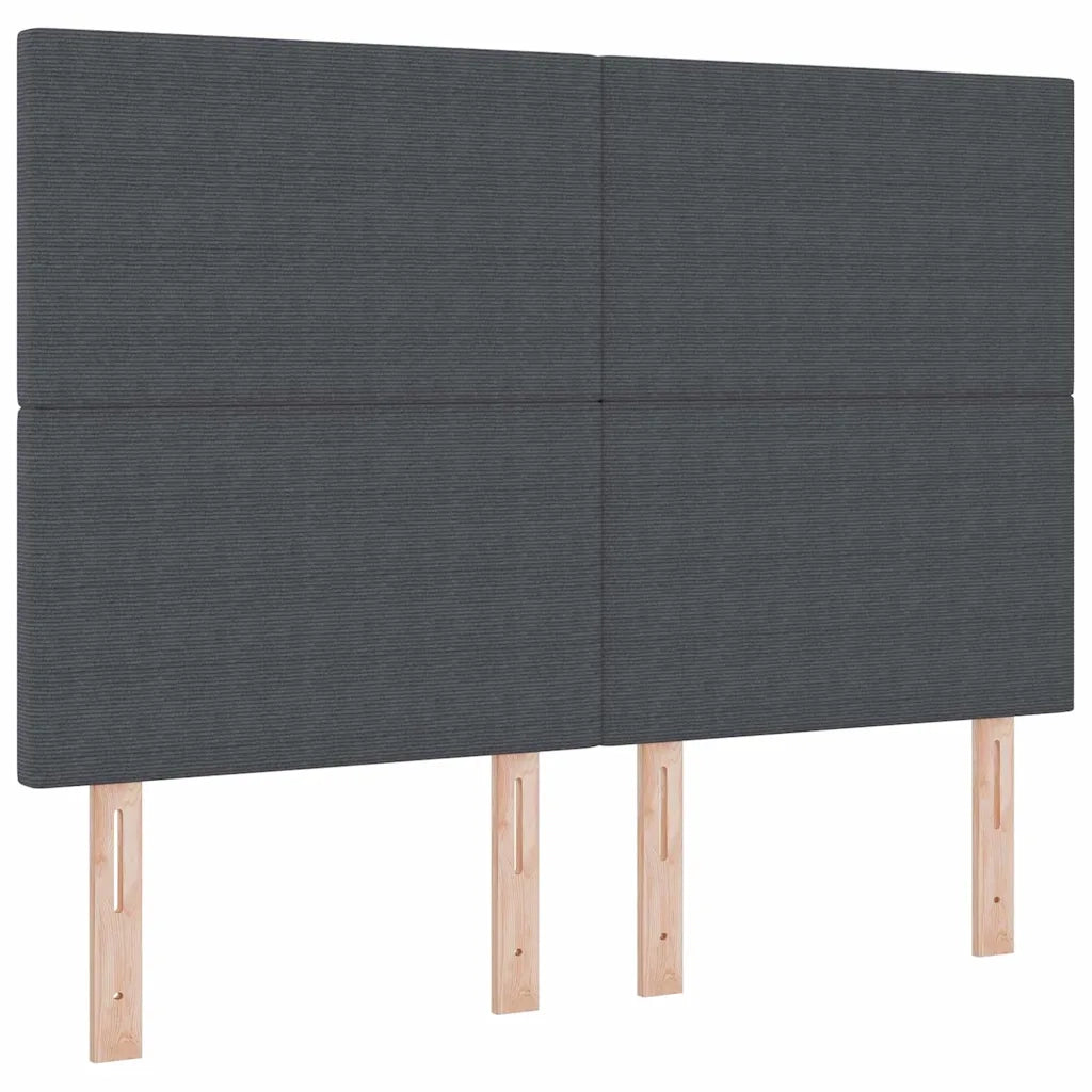 Letto a molle con testiera Grigio Scuro e Bianco 140 x 190 cm 3337556