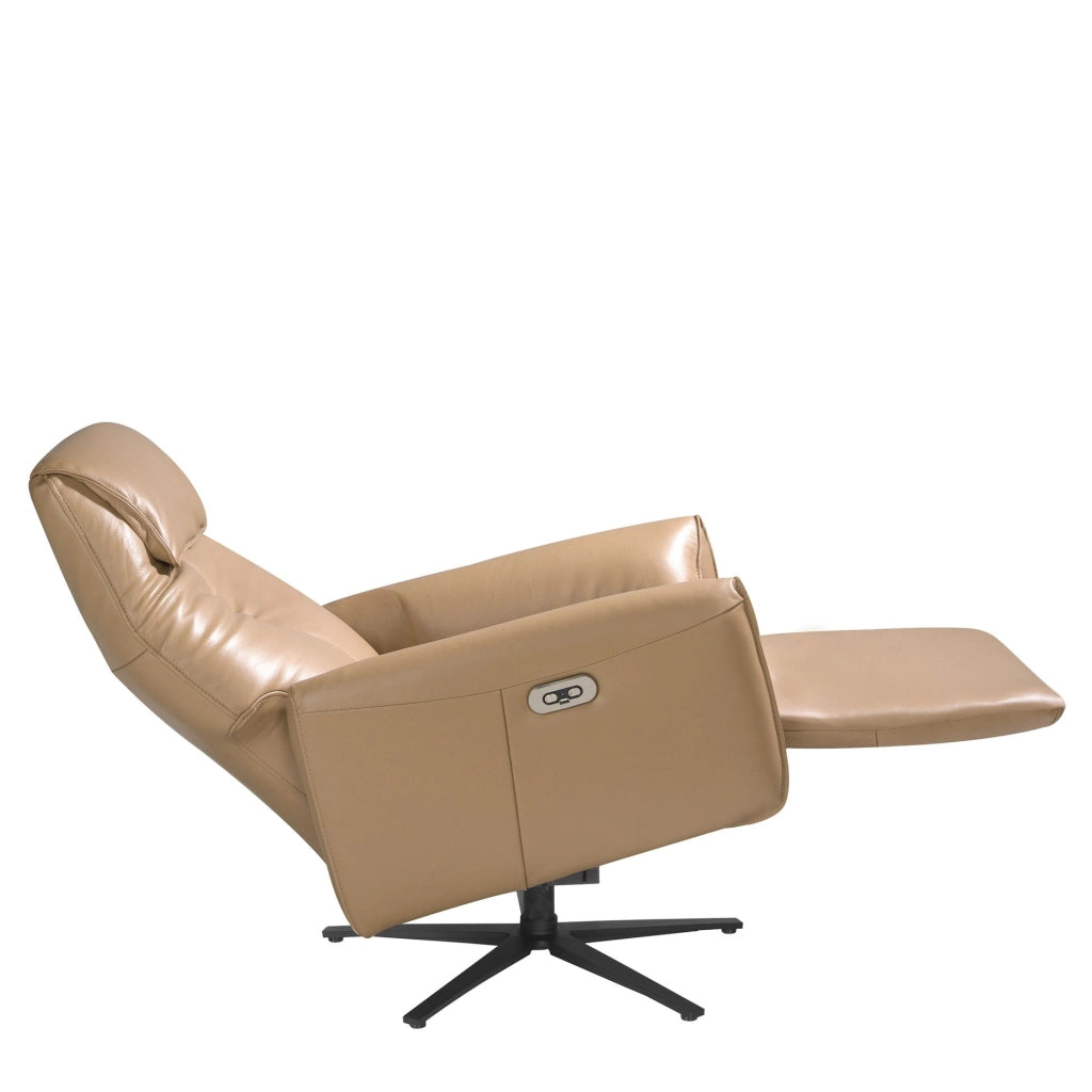 Poltrona relax girevole in pelle arena