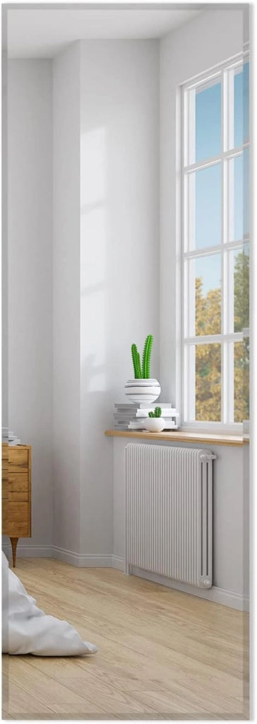 Specchio da Parete 110 x 38 cm, Specchio Rettangolare Montato a Parete, Specchio a Figura Intera per Guardaroba Corridoio Soggiorno