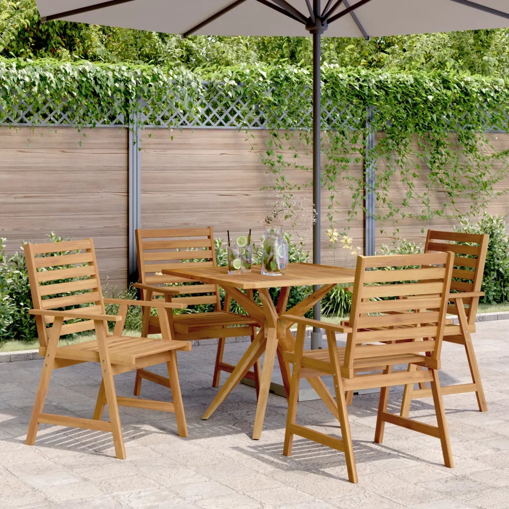 vidaXL Set da Pranzo per Giardino 5 pz in Legno Massello di Acacia