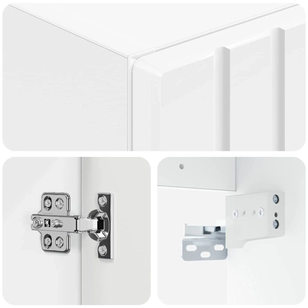Mobiletto da Bagno a Muro Bianco Lucido 33 x 34,5 x 100 cm 890656