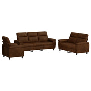 Set di divani 3 pcs Marrone Pelle Scamosciata Sintetica 3430662