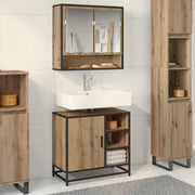 Set di mobili per il bagno con porta 2 pcs Rovere artigianale