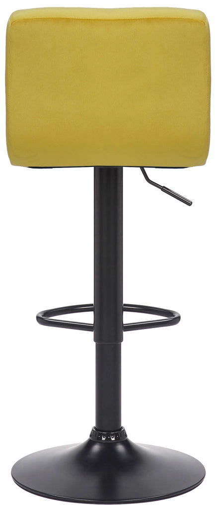 Set di 2 sgabelli bar Feni in velluto giallo
