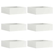 Bordura per Prato 6 pcs Bianco 40 x 40 x 13 cm Acciaio