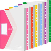 Documentenmap A4 con chiusura ad aggancio 24 pezzi - archiviazione di cartelle di raccolta - 6 colori - A4 a tre dimensioni - fori a anello - 270 opzioni di archiviazione di carta